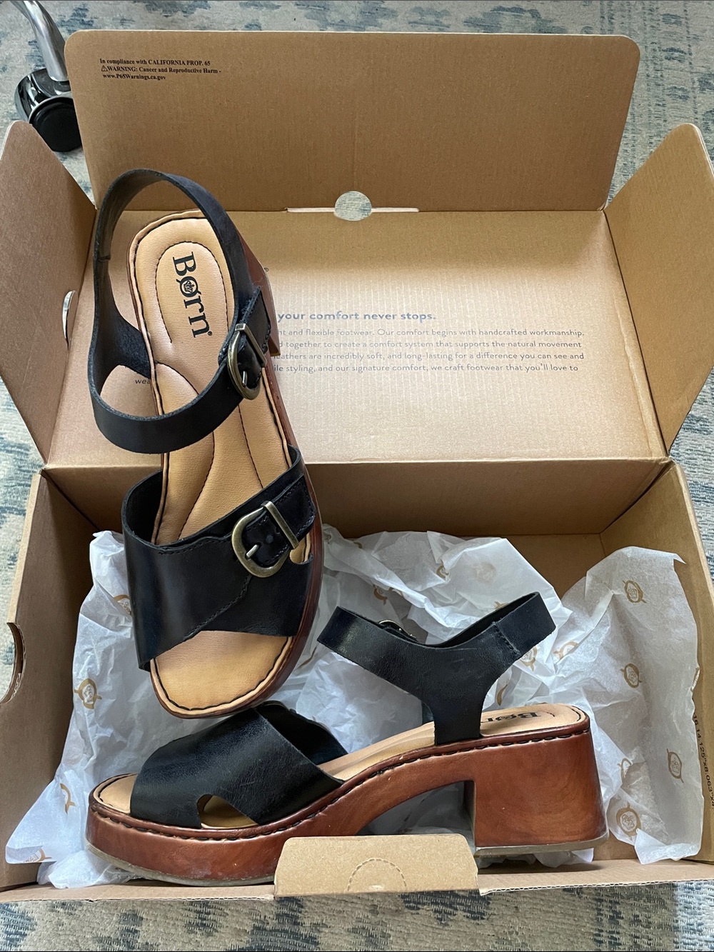Born Bella sandals, Black Leather. Sz 9